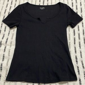 Black, ribbed, t-shirt